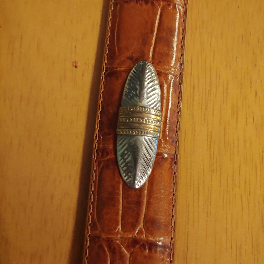 Leather Belt with metal designs
